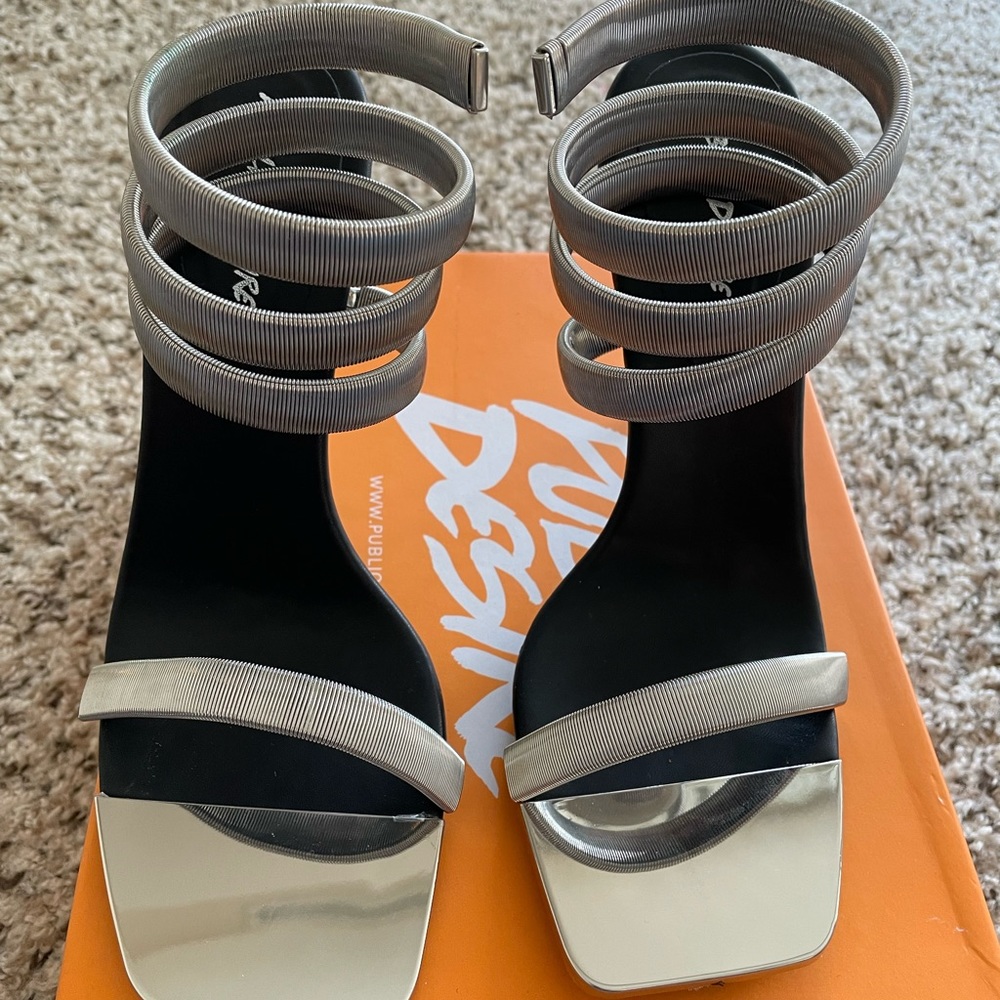 Public desire wrap heels